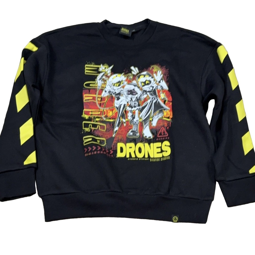 Murder Drones Disassembly Drones Sweatshirt Men's M Black Yellow Cotton Pullover